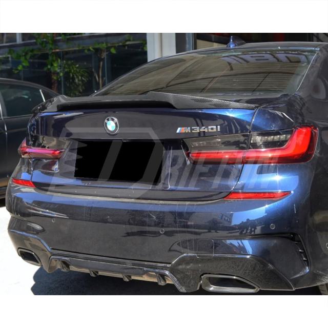 M4 Style Carbon Fiber Rear Trunk Spoiler Wing For BMW 3 Series G20 2019-2025