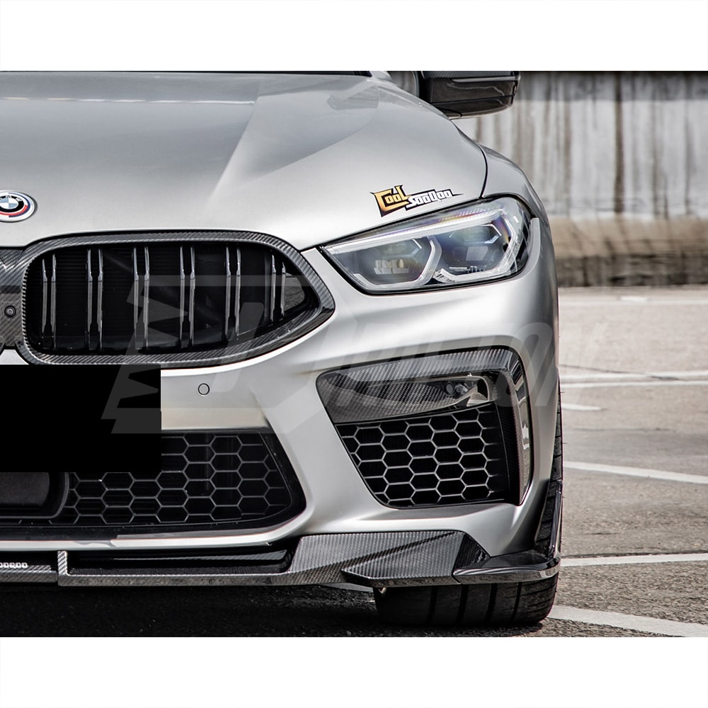 OEM Style Dry Carbon Fiber Front Bumper Vent Trim For BMW M8 F90 F91 F92 F93 2020-2024