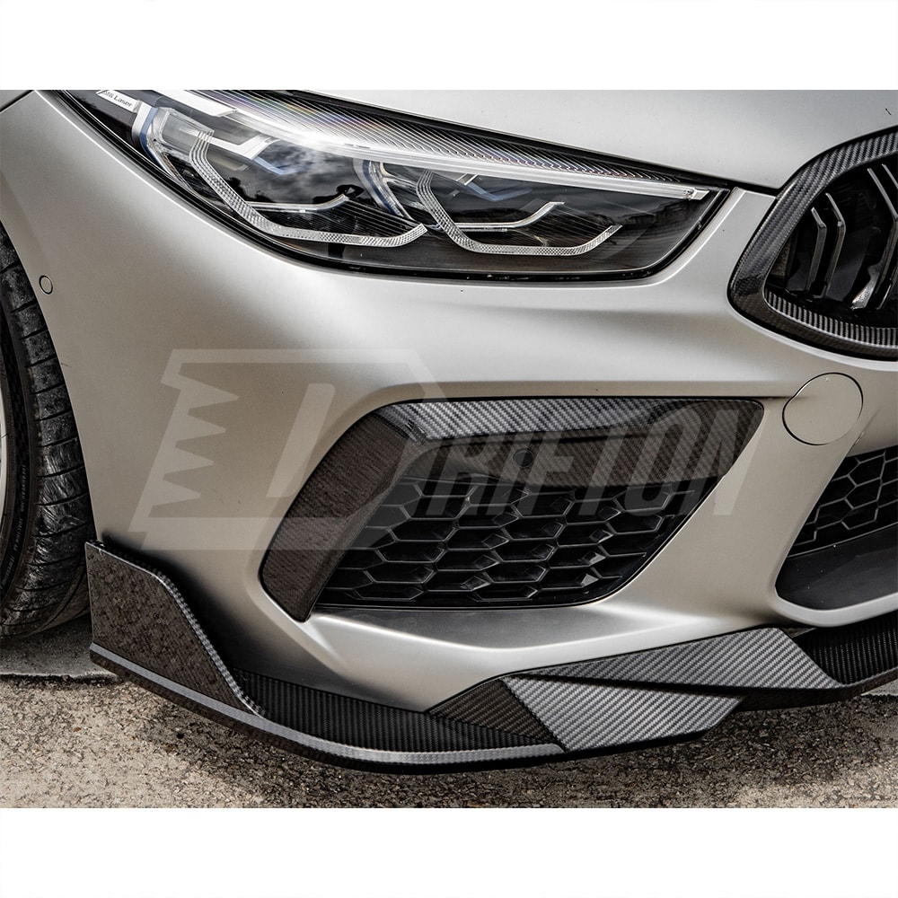 OEM Style Dry Carbon Fiber Front Bumper Vent Trim For BMW M8 F90 F91 F92 F93 2020-2024