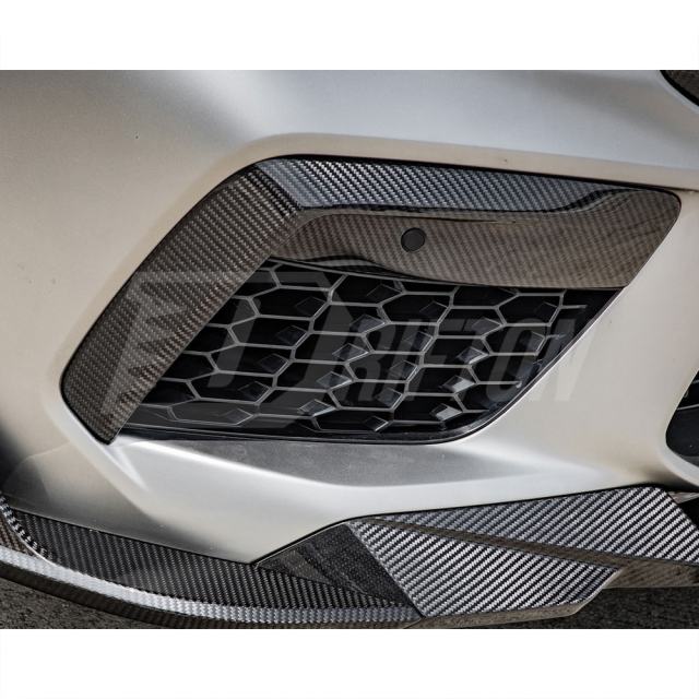 OEM Style Dry Carbon Fiber Front Bumper Vent Trim For BMW M8 F91 F92 F93 2020-2024