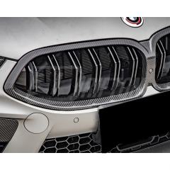 Double Slat Style Dry Carbon Fiber Front Grille For BMW M8 F91 F92 F93 2020-2024
