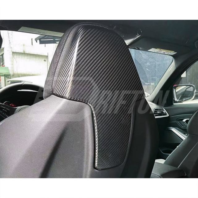 Dry Carbon Fiber Car Seat Back Trims For BMW M8 F91 F92 F93 2020-2024