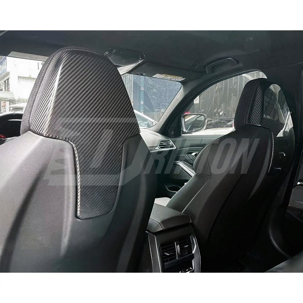 Dry Carbon Fiber Car Seat Back Trims For BMW M8 F91 F92 F93 2020-2024