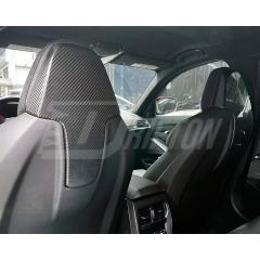Dry Carbon Fiber Car Seat Back Trims For BMW M8 F91 F92 F93 2020-2024