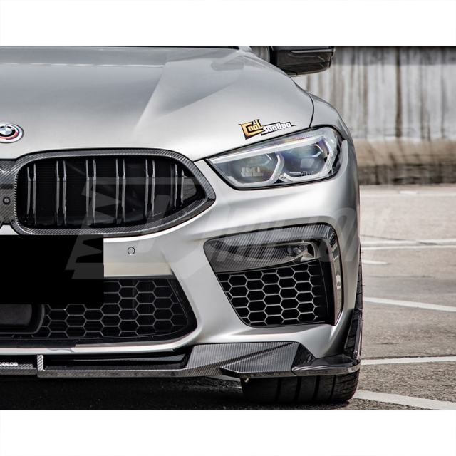 OEM Style Dry Carbon Fiber Front Bumper Vent Trim For BMW M8 F91 F92 F93 2020-2024