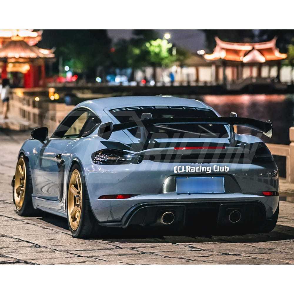 GT4RS Style Dry Carbon Fiber Rear GT Spoiler For Porsche 718 Cayman Boxster 2016-2025