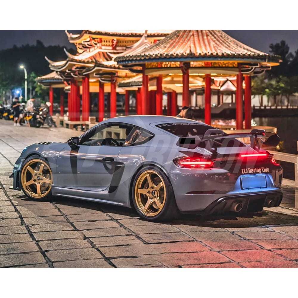 GT4RS Style Dry Carbon Fiber Rear GT Spoiler For Porsche 718 Cayman Boxster 2016-2025