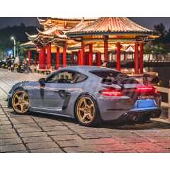GT4RS Style Dry Carbon Fiber Rear GT Spoiler For Porsche 718 Cayman Boxster 2016-2025