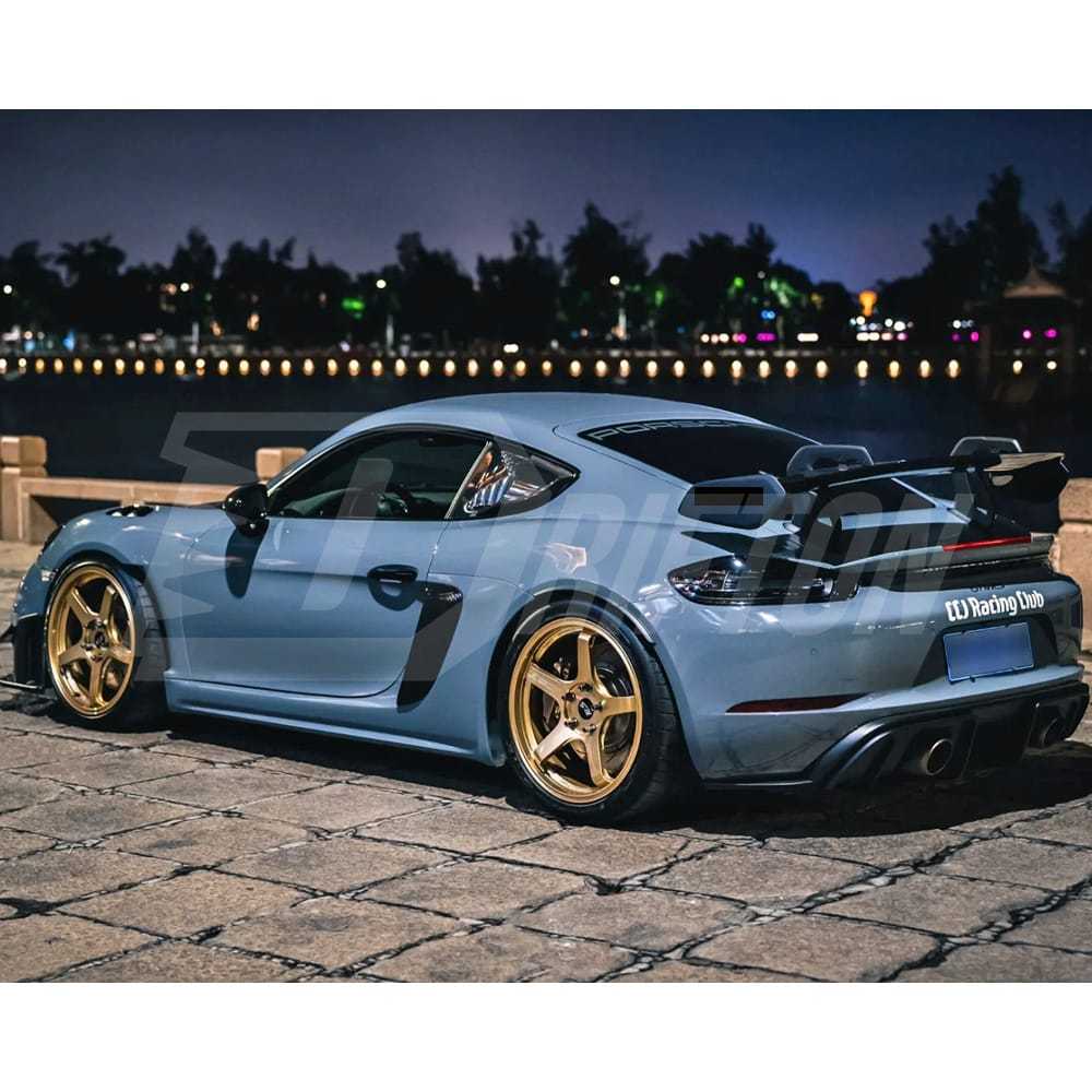 GT4RS Style Dry Carbon Fiber Rear GT Spoiler For Porsche 718 Cayman Boxster 2016-2025