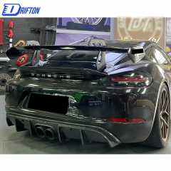 GT4RS Style Carbon Fiber Rear GT Spoiler For Porsche 718 Cayman Boxster 2016-2025
