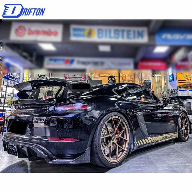 GT4RS Style Carbon Fiber Rear GT Spoiler For Porsche 718 Cayman Boxster 2016-2025