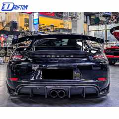GT4RS Style Carbon Fiber Rear GT Spoiler For Porsche 718 Cayman Boxster 2016-2025