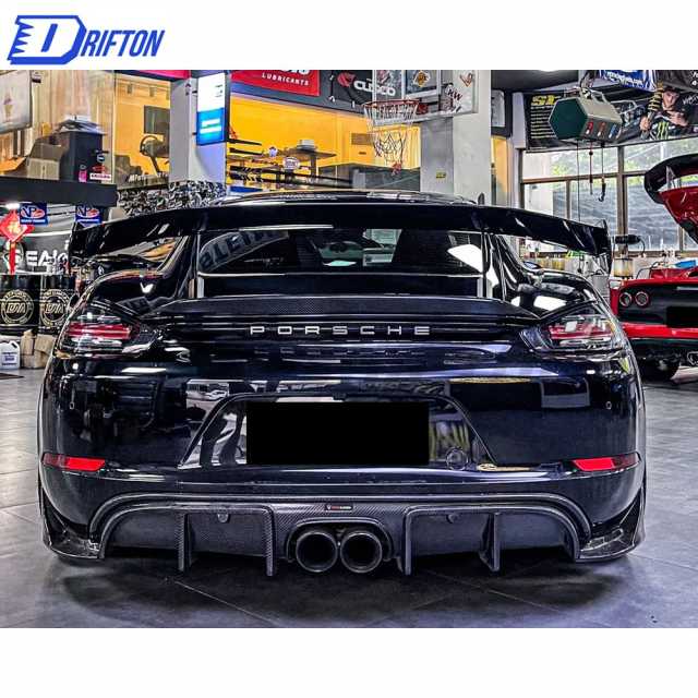 GT4RS Style Carbon Fiber Rear GT Spoiler For Porsche 718 Cayman Boxster 2016-2025