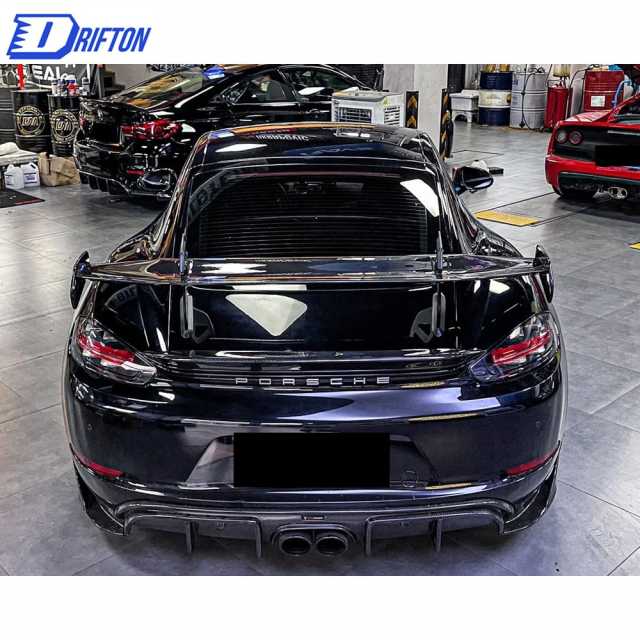 GT4RS Style Carbon Fiber Rear GT Spoiler For Porsche 718 Cayman Boxster 2016-2025