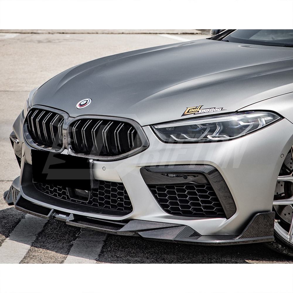 OEM Style Dry Carbon Fiber Front Bumper Vent Trim For BMW M8 F91 F92 F93 2020-2024