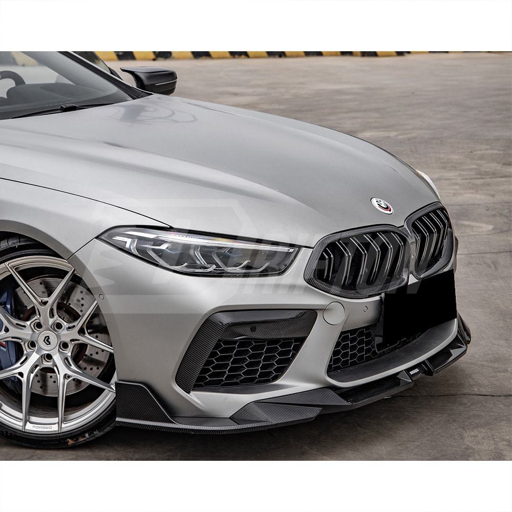 Double Slat Style Dry Carbon Fiber Front Grille For BMW M8 F91 F92 F93 2020-2024