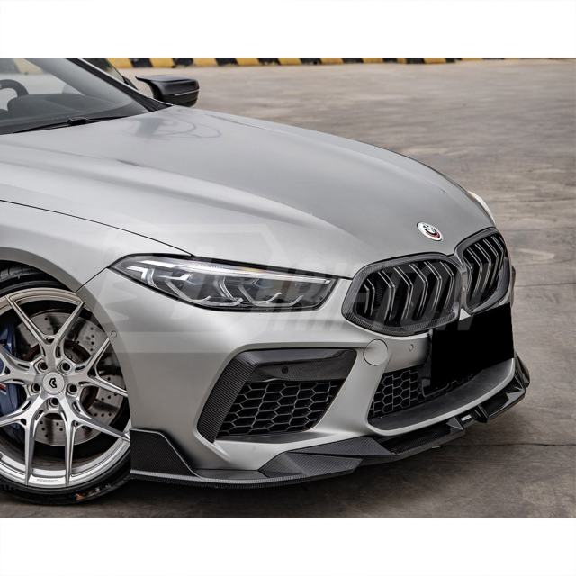 Double Slat Style Dry Carbon Fiber Front Grille For BMW M8 F91 F92 F93 2020-2024