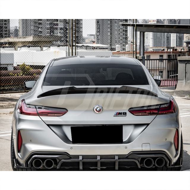 PSM Style Dry Carbon Fiber Rear Spoiler Trunk Wing For BMW M8 F91 F92 F93 2020-2024