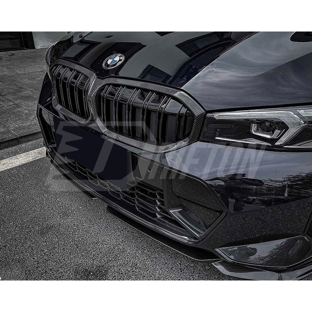 Double Slat Style Dry Carbon Fiber Front Grill For BMW 3 Series G20 LCI 2023-On