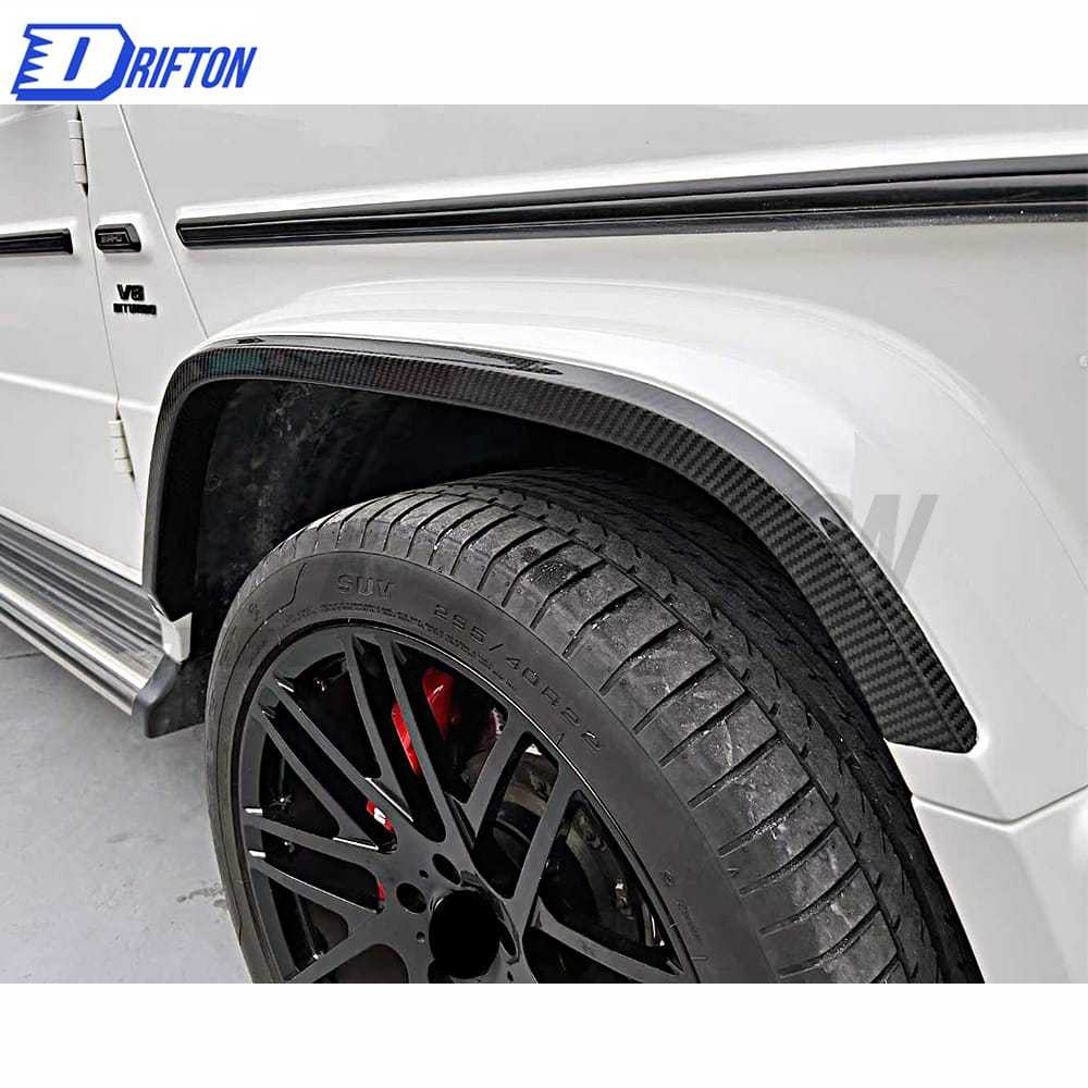 Urban Style Dry Carbon Fiber With Portion Primer Fender Wheel Trim For Mercedes Benz G Class W464 AMG G63 2018-2024