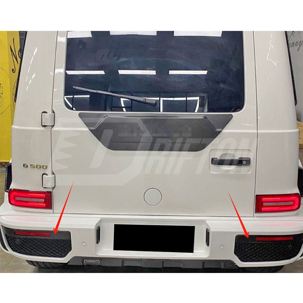G800 Style Dry Carbon Fiber Brake Lights Cover For Mercedes Benz G Class W464 G63 Brab 2018-2024
