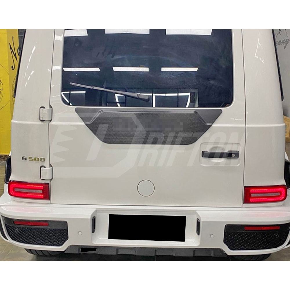 G800 Style Dry Carbon Fiber Back Door Rear Trunk Center Trim Plate Cover For Mercedes Benz G Class W464 G500 G63 2018-2024