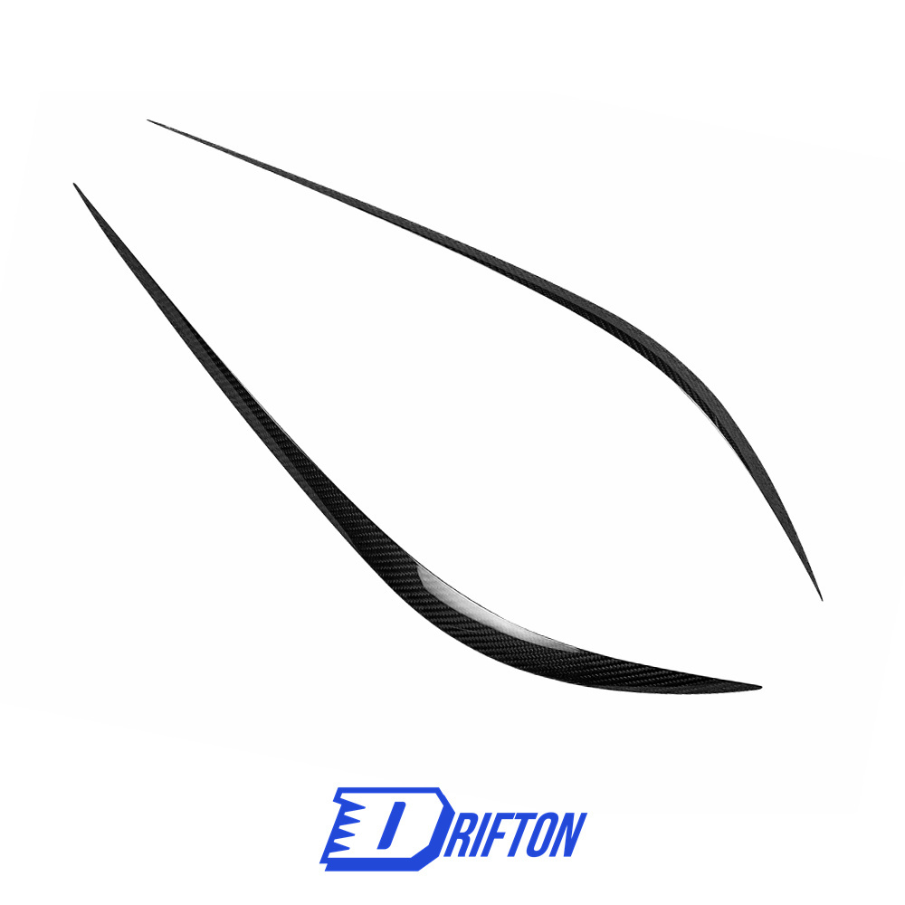 Dry Carbon Fiber Headlight  Eyebrows Eye Lid Trim For Alfa Romeo Giulia 2016-2023