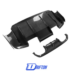 Varis Style Carbon Fiber Rear Diffuser Underboard With Lip For BMW M3 M4 F80 F82 F83 2014-2020