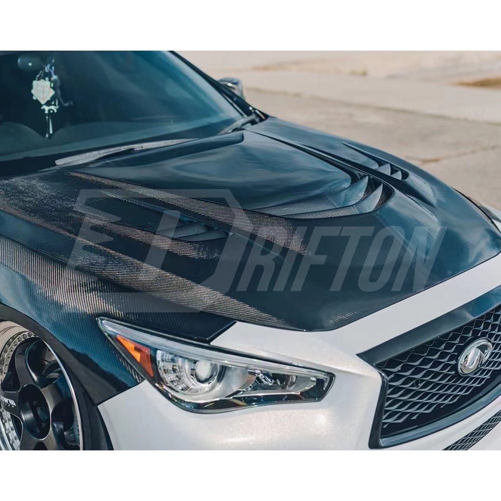 VA Style Carbon Fiber Engine Hood For INFINITI Q50 2013-2024