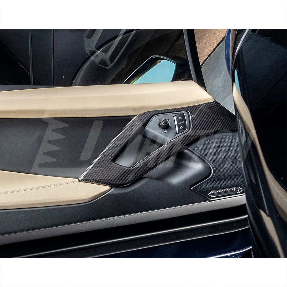 Dry Carbon Fiber Replacement Door Inner Handles Interiors Kits For Lamborghini Aventador LP700-4
