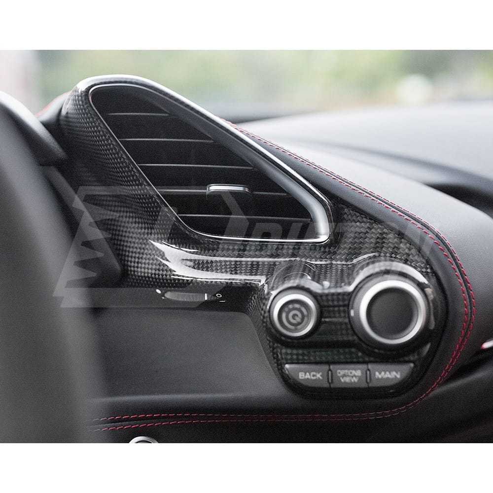 Dry Carbon Fiber AC Control Panel Cover Interiors Kits For Ferrari 488 GTB Spider 2015-2019