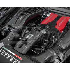 Dry Carbon Fiber Engine Bay Lock Cover Latch Panel Kit For Ferrari 488 GTB Spider 2015-2019