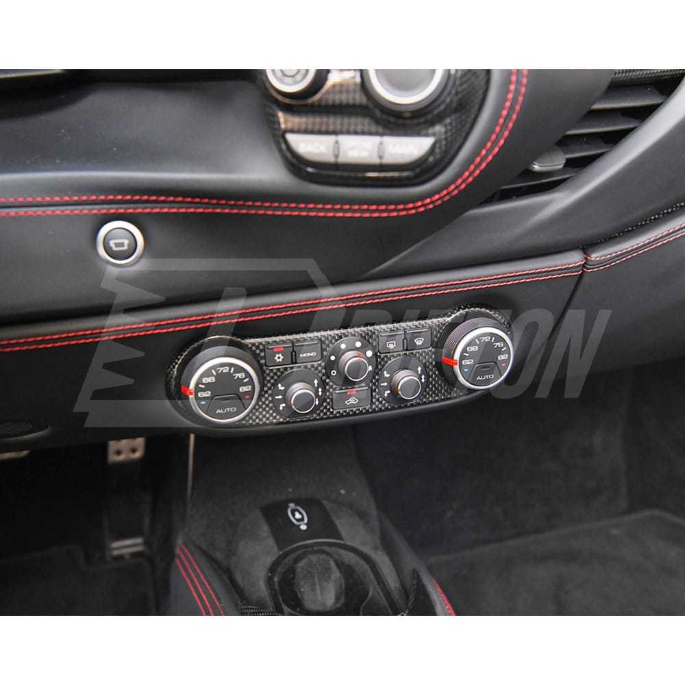 OEM Style Dry Carbon Fiber AC Control Panel Trim Interiors Kit For Ferrarir 488 GTB Spider 2015-2019
