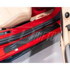 Dry Carbon Fiber Door Sills Scuff Plates Panels For Ferrari 488 GTB Spider 2015-2019