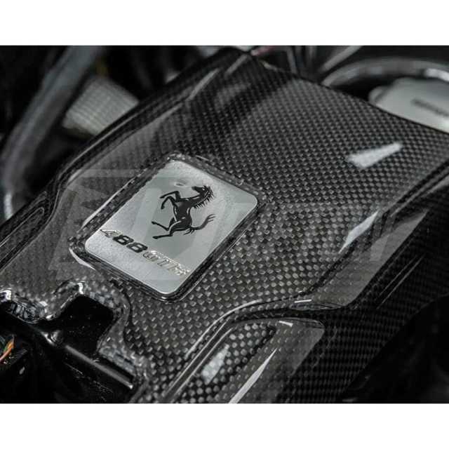 Dry Carbon Fiber Engine Bay Lock Cover Latch Panel Kit For Ferrari 488 GTB Spider 2015-2019