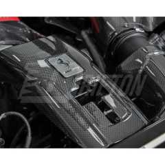 Dry Carbon Fiber Engine Bay Lock Cover Latch Panel Kit For Ferrari 488 GTB Spider 2015-2019