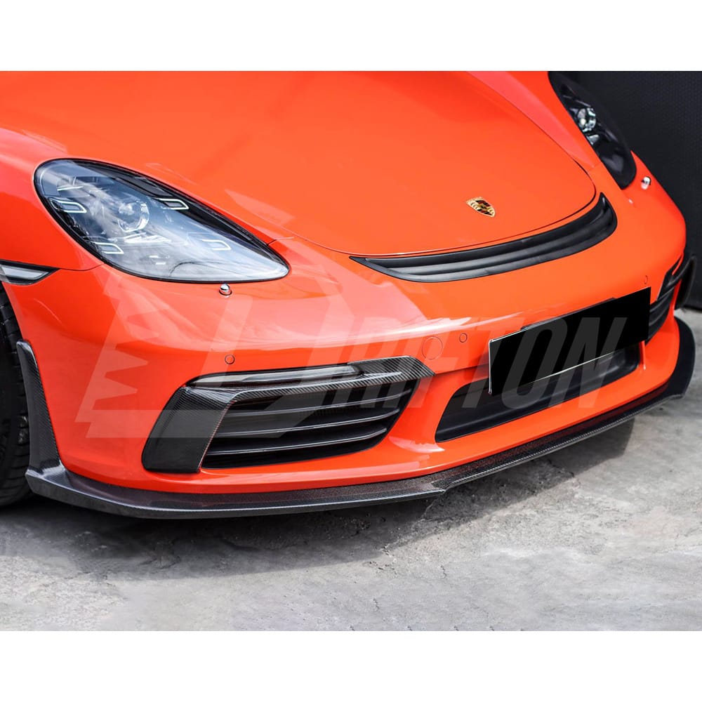 CMST Style Carbon Fiber Front Lip For Porsche 718 Cayman Boxster 2016-2020