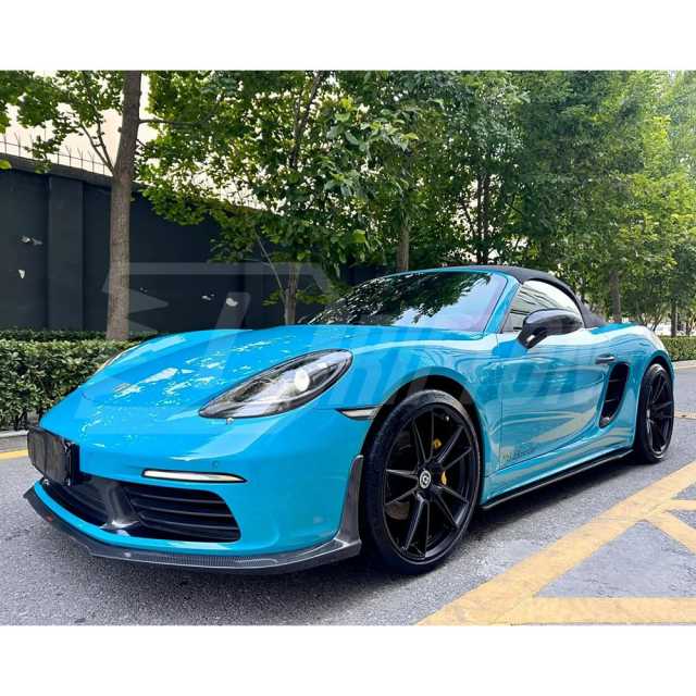 CMST Style Carbon Fiber Front Lip For Porsche 718 Cayman Boxster 2016-2025