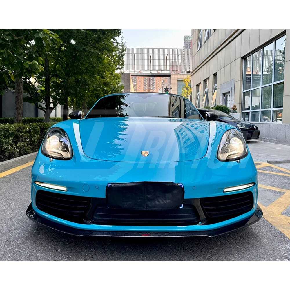 CMST Style Carbon Fiber Front Lip For Porsche 718 Cayman Boxster 2016-2025