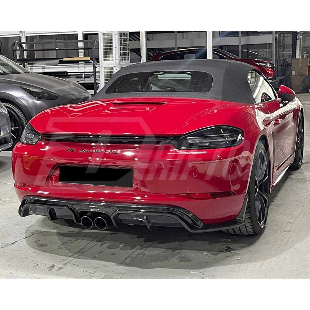 CMST Style Carbon Fiber Rear Diffuser For Porsche 718 Cayman Boxster 2016-2025