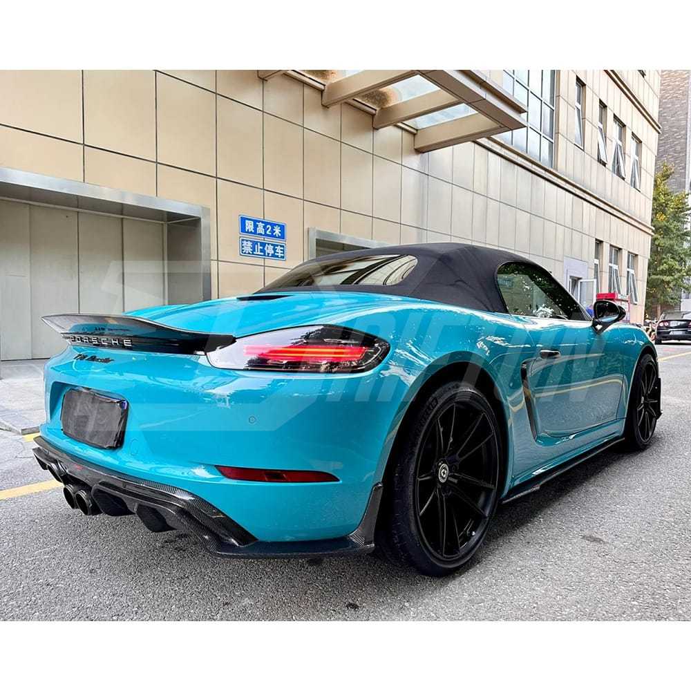 CMST Style Carbon Fiber Rear Diffuser For Porsche 718 Cayman Boxster 2016-2025