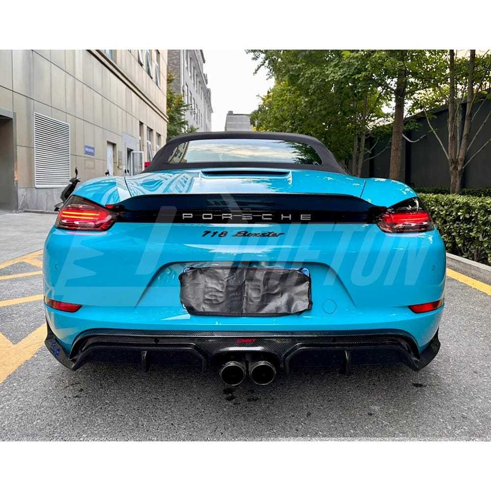 CMST Style Carbon Fiber Rear Diffuser For Porsche 718 Cayman Boxster 2016-2025