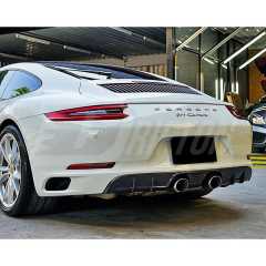 Center Exhaust Style Carbon Fiber Rear Diffuser For Porsche 911 Carrera S 4S GTS 991 991.2 2016-2018