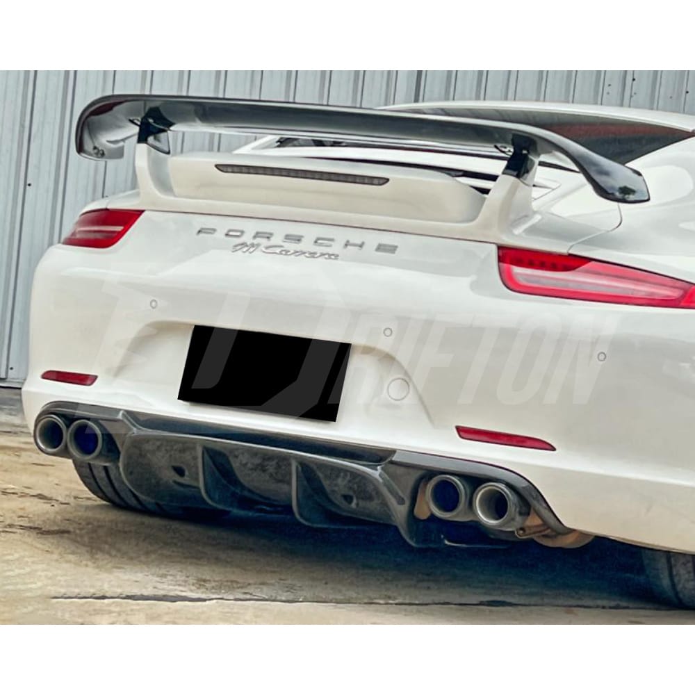 V Style Carbon Fiber Rear Diffuser For Porsche 911 Carrera S 4S GTS 991 991.1 2012-2015