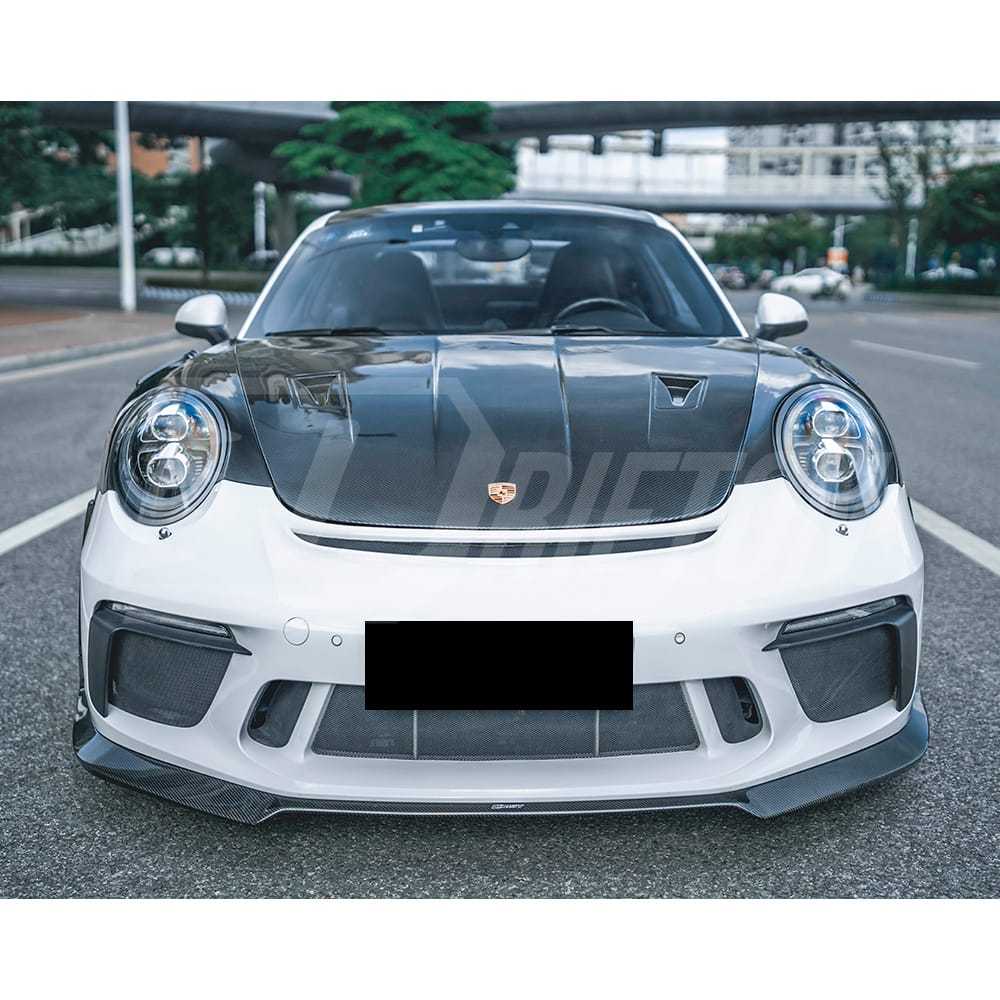 GT3RS Style PP Front Bumper With Carbon Fiber Front Lip For Porsche 911 Carrera 991 991.2 2016-2018
