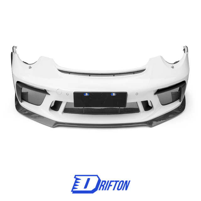 GT3RS Style PP Front Bumper With Carbon Fiber Front Lip For Porsche 911 Carrera 991 991.2 2016-2018