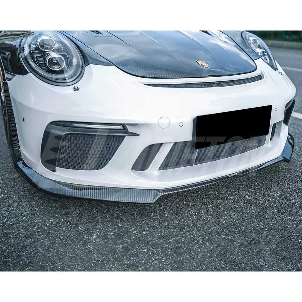 GT3RS Style PP Front Bumper With Carbon Fiber Front Lip For Porsche 911 Carrera 991 991.2 2016-2018