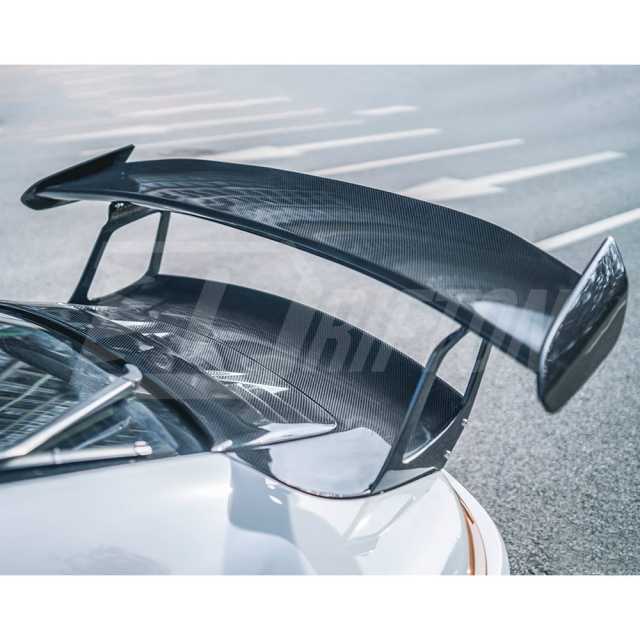 GT3RS Style Dry Carbon Fiber Rear Spoiler GT Wing With Engine Trunk Lid For Porsche 911 Carrera 991 991.2 2016-2018