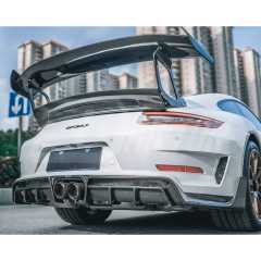 GT3RS Style FRP Rear Bumper With Dry Carbon Fiber Rear Diffuser For Porsche 911 Carrera 991 991.2 2016-2018