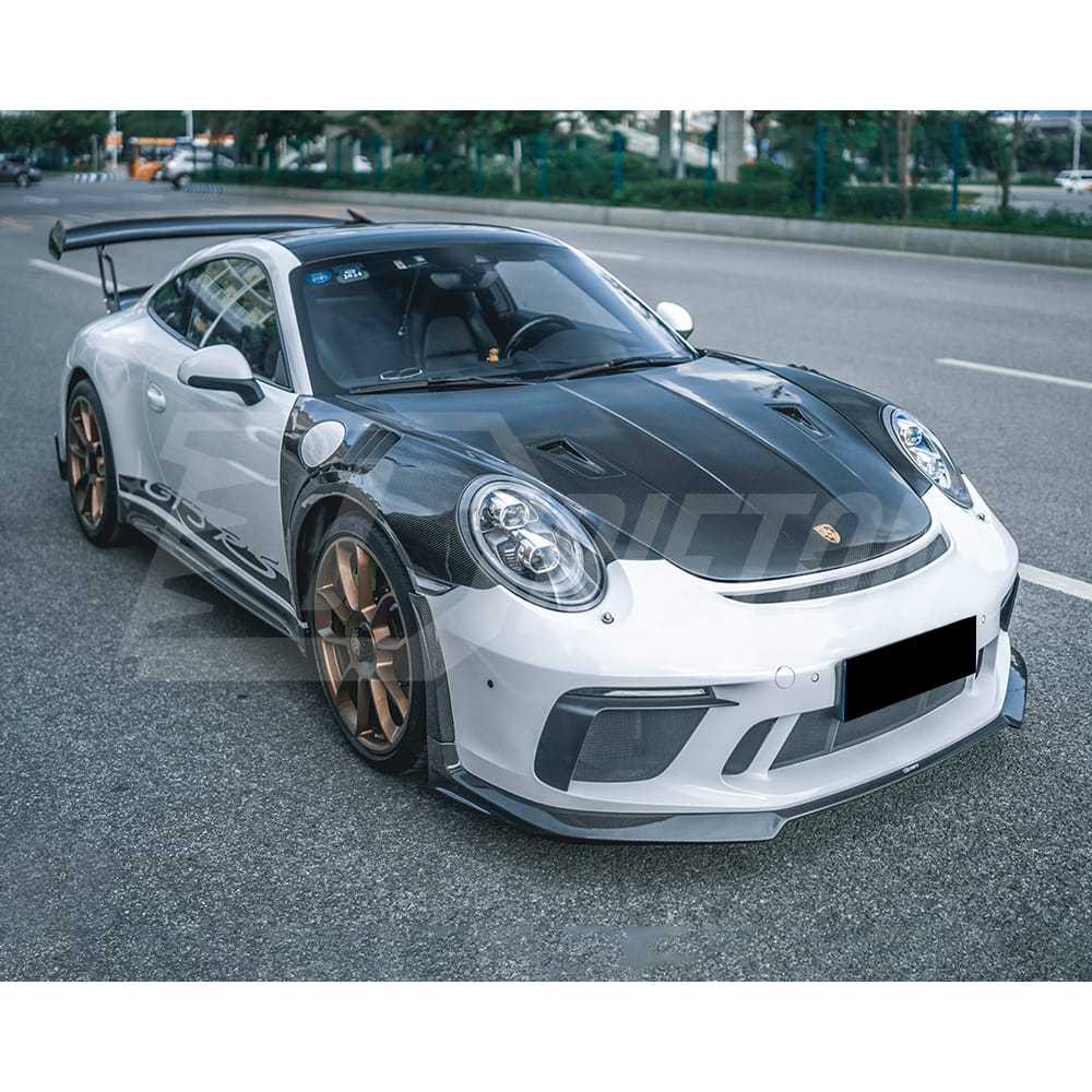 GT3RS Style PP Front Bumper With Carbon Fiber Front Lip For Porsche 911 Carrera 991 991.2 2016-2018